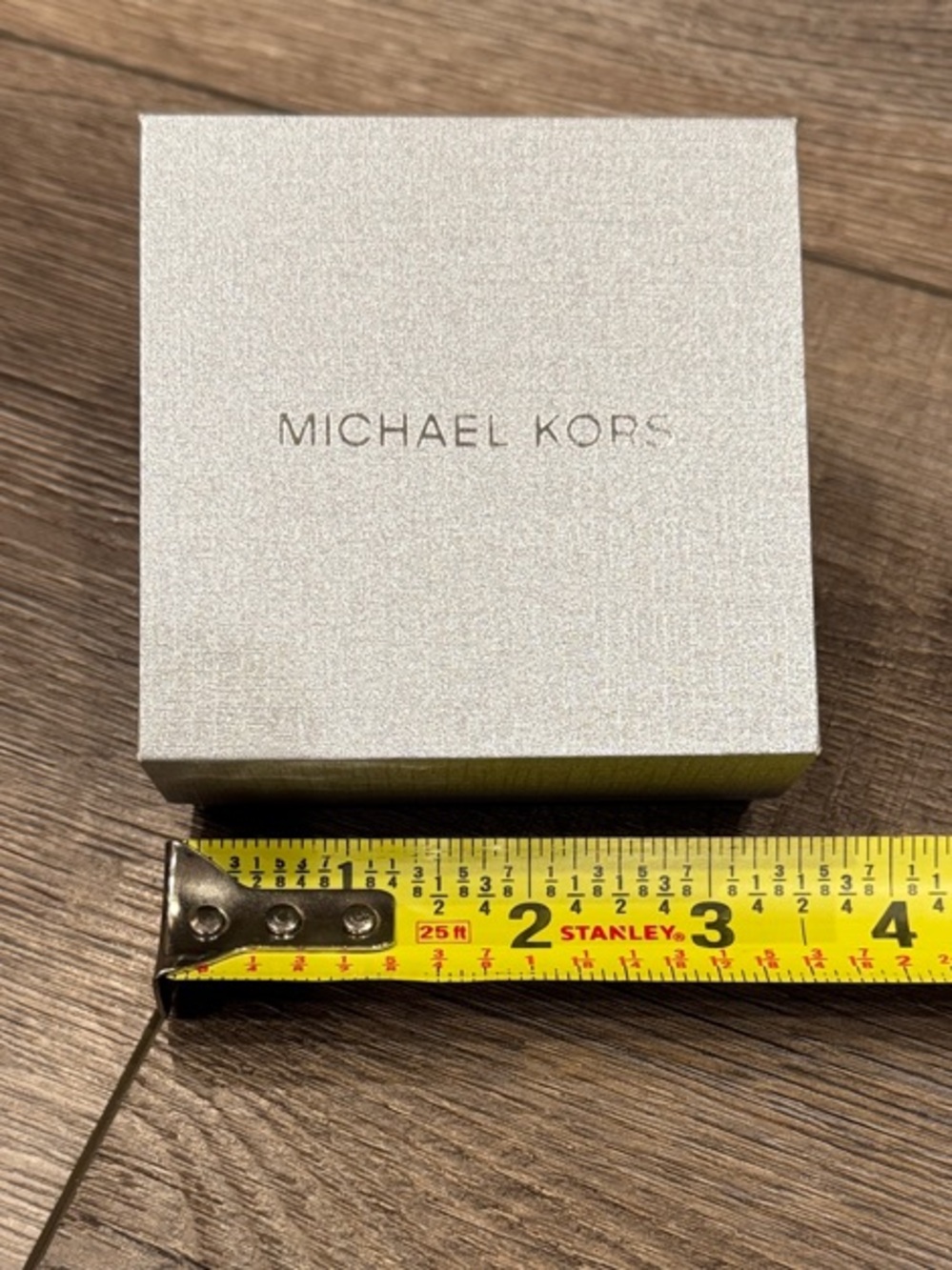 Michael Kors shimmer silver jewelry box/gift box